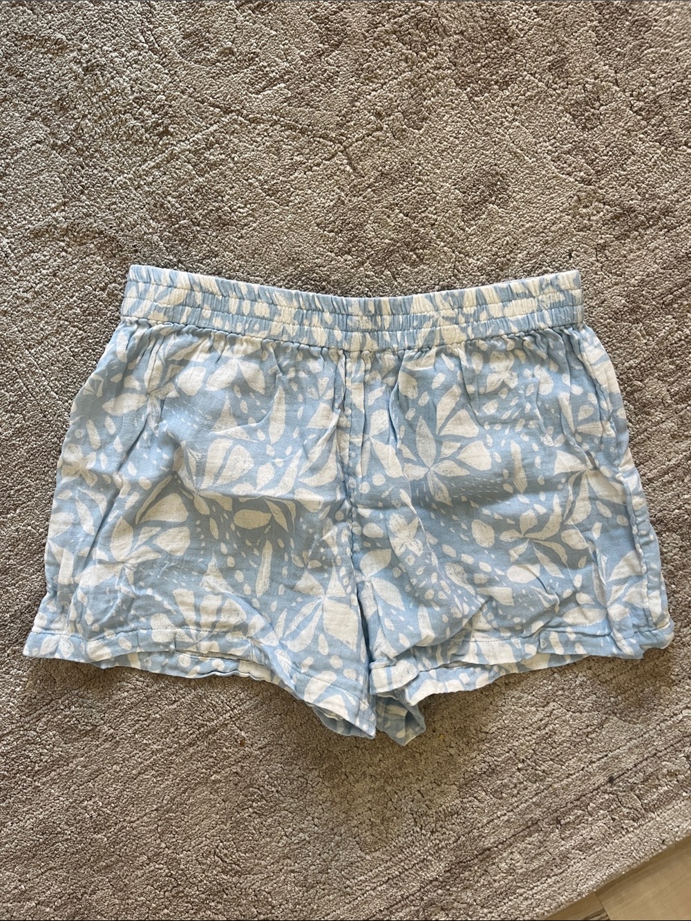 Billabong Light Blue and White Floral beach short.